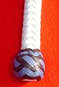 GDeer 5ft White 12 plait Custom Classic Australian Bullwhip with 2tone Box Pattern Knot L